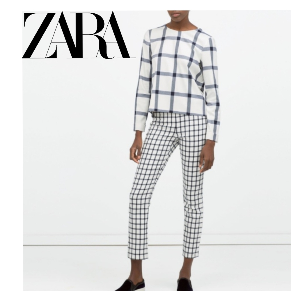 ⭐ Zara Checkered Cigarette Pants